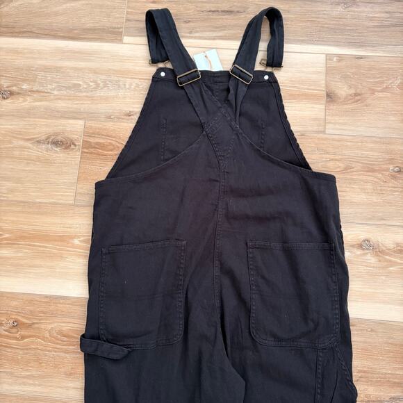 Quince Organic Stretch Cotton Twill Relaxed Overalls L - Picture 4 of 11